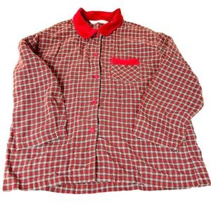 Vintage Victoria’s Secret Country Collection Large Pajama Top Button Red Plaid
